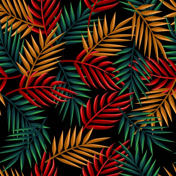 Palmeira Folhas Padrão Sem Costura Colorido — Fotografia de Stock