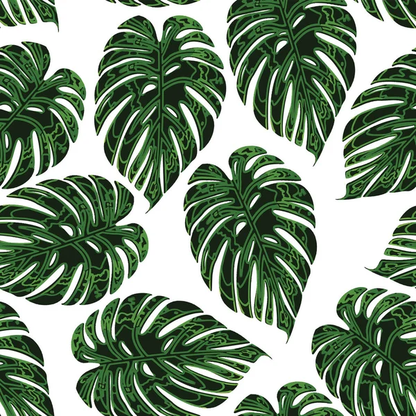 Sömlös Palm Lämna Design Hand Rita — Stockfoto