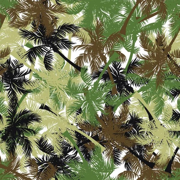 Sömlös Palm Kamouflage Design Mönster — Stockfoto