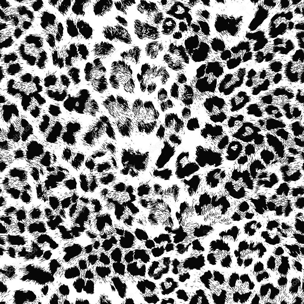 Modern leopard fur skin texture seamless pattern