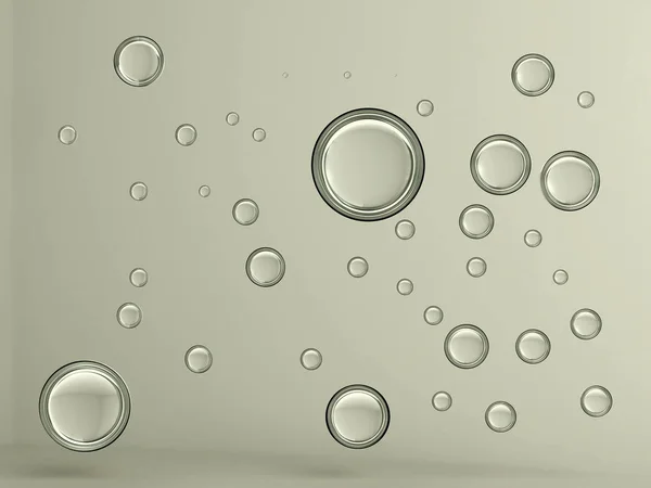 Illustration 3D, fond de cercles et boules abstraction . — Photo