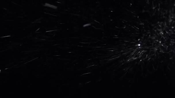 Winter, heavy snowfall on a black background — Stock Video