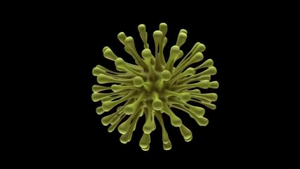 3D vykreslení několika virových bakterií na černém izolovaném pozadí — Stock video