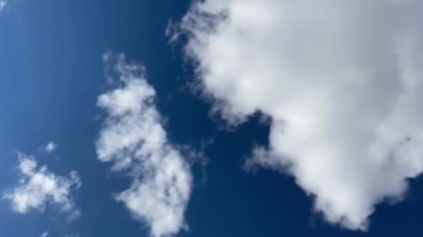 Timelapse vertical Nubes en un cielo azul — Vídeos de Stock