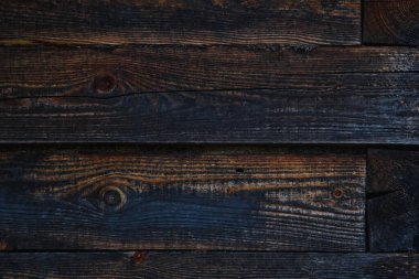 Ahşap Siyah arkaplan dokusu yüksek kaliteli yakın plan. Tasarım için arka plan olarak kullanılabilir..