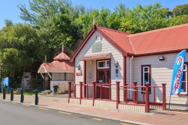 Mokena Spa Hamamları, Te Aroha, Te Aroha, Yeni Zelanda 'daki birçok tarihi binadan biridir. Fotoğraf: 12 Ocak 2020