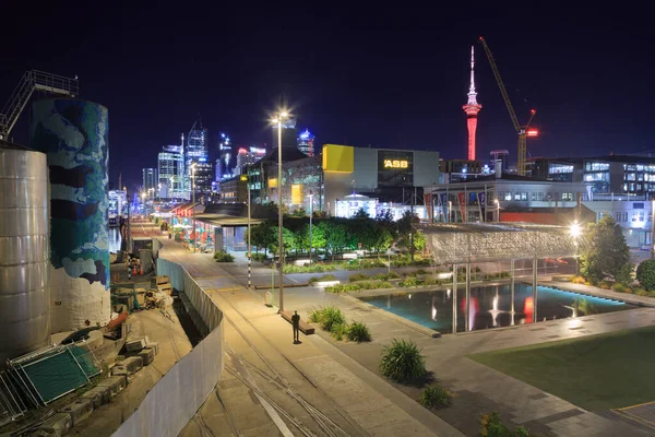 Auckland City New Zealand Night Seen Silo Park Waterfront Central — Stock Photo, Image