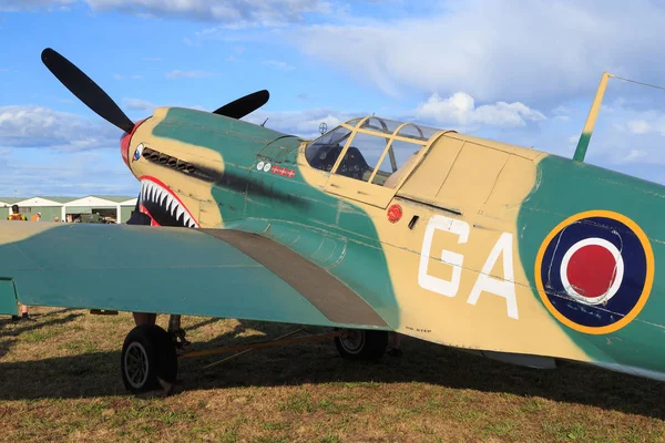 Avião Caça Kittyhawk Segunda Guerra Mundial Com Camuflagem Deserto Roundel — Fotografia de Stock