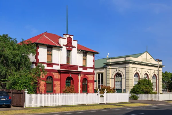 Zabytkowe Budynki Starego Miasta Górniczego Tamizy Nowa Zelandia Były Posterunek — Zdjęcie stockowe