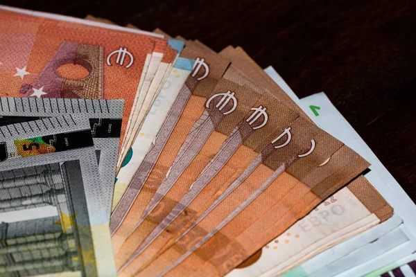 Fotografía de cerca del dinero, billetes. Finanzas y composiciones monetarias —  Fotos de Stock