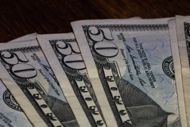 50 dolarlık banknotun detayları. Banknotun kapanışı. 