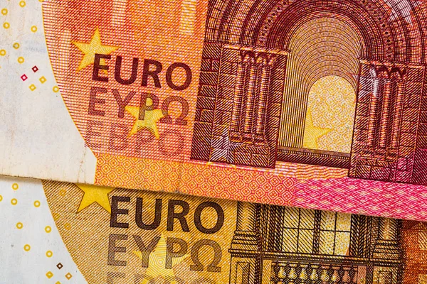 Az euróban rendelkezésre álló pénz részletei. Macro shot, közelkép eur-ről — Stock Fotó