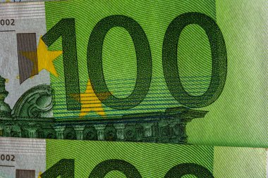 Dünya para kavramı, makro detaylı 100 Euro banknot, efendim.