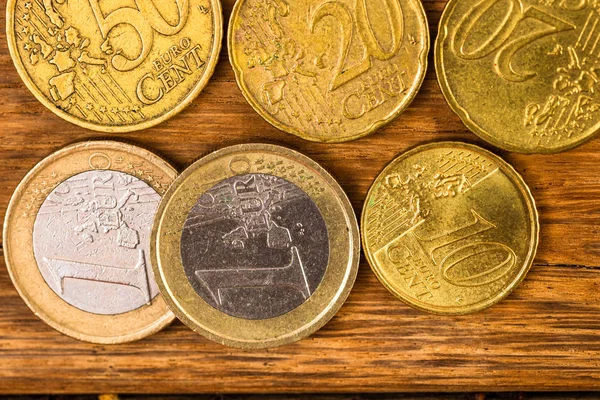 Close up macro detail of EURO coins, detail photo of EURO curren — 스톡 사진