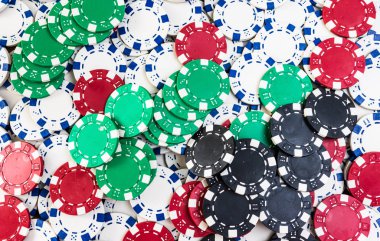 Poker fişleri arka planı. Kumarhane konsepti iş, risk, chanc