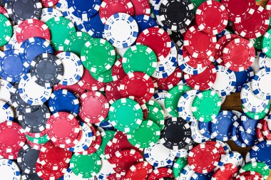 Poker fişleri arka planı. Kumarhane konsepti iş, risk, chanc