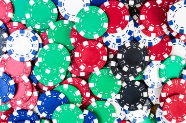 Poker fişleri arka planı. Kumarhane konsepti iş, risk, chanc