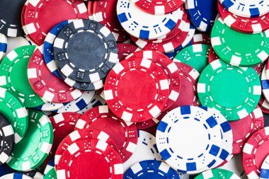 Poker fişleri arka planı. Kumarhane konsepti iş, risk, chanc