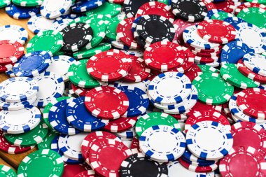 Poker fişleri arka planı. Kumarhane konsepti iş, risk, chanc