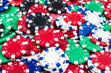 Poker fişleri arka planı. Kumarhane konsepti iş, risk, chanc