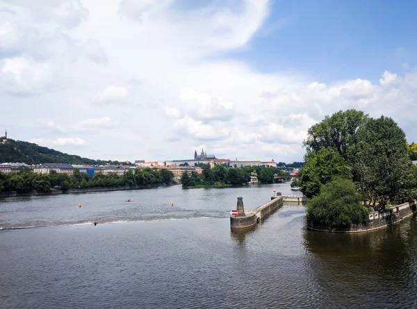 View of Prague downtown and the historical buildings in Prague (