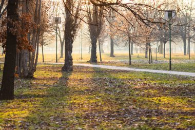 Izvor 'un güzel halk parkında bir yolun manzarası