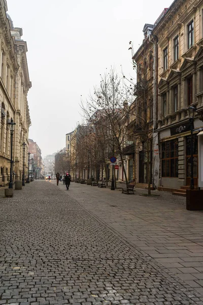 Wintermorgen, leere Straßen in Bukarest, Rumänien, 2020 — Stockfoto