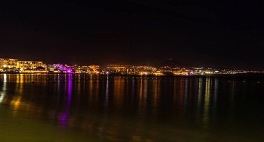 Gece Cabo San Lucas marinası. Uzun pozlama, Cabo San Lucas ba