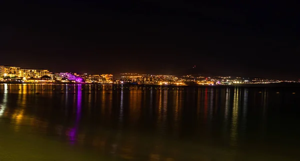 Cabo San Lucas marina på natten. Lång exponering, Cabo San Lucas ba — Stockfoto