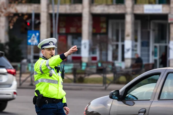 罗马尼亚交通警察（Politia Rutiera）局长 — 图库照片