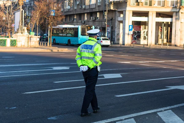 Yönetmen: Polis memuru, Romanya Trafik Polisi (Politia Rutiera) — Stok fotoğraf