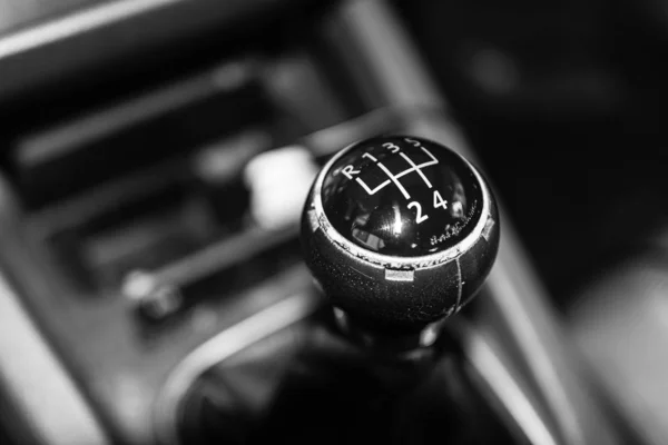 Inside car, gear shifter close up — Stock Photo, Image