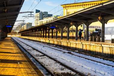 Train platform at Bucharest North Railway Station (Gara de Nord)