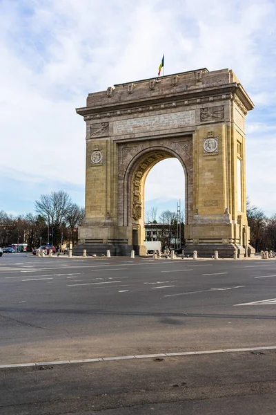 Arco Triunfo Arcul Triumf Estrada Kiseleff Parte Norte Bucareste Roménia — Fotografia de Stock