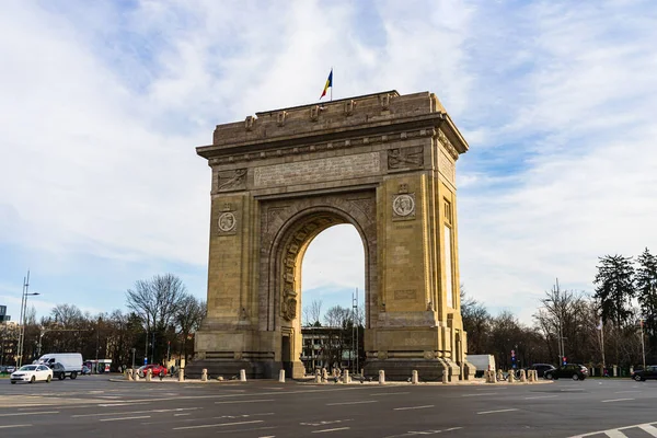 Arch Triumph Arcul Triumf Kiseleff Road Northern Part Bucharest Romania — Stock Photo, Image