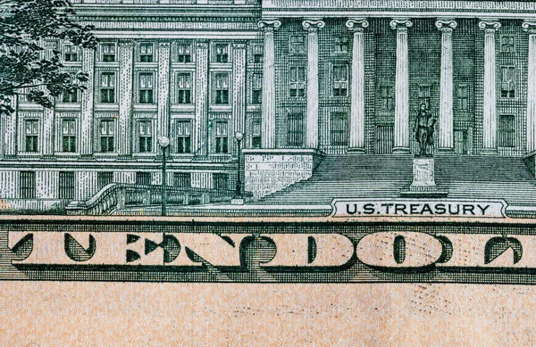 Detailní Makro Detail Bankovek Amerických Dolarech Detailní Fotografie Amerických Dolarů — Stock fotografie