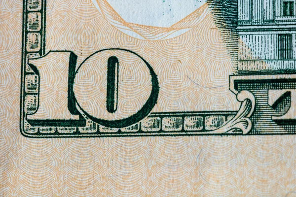 Makrodetails Von Dollar Banknoten Aus Der Nähe Detailfotos Von Dollar — Stockfoto