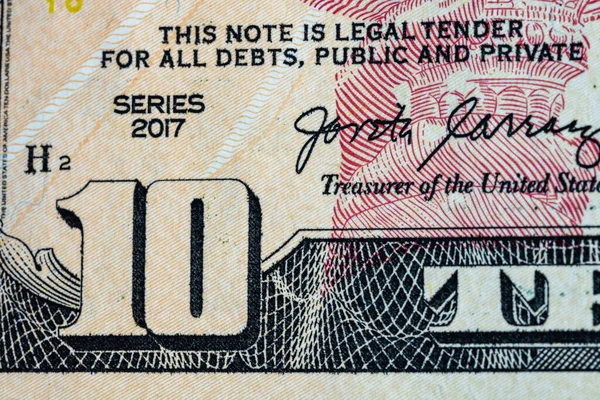 Makrodetails Von Dollar Banknoten Aus Der Nähe Detailfotos Von Dollar — Stockfoto