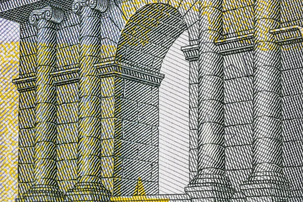 Tutup Rincian Makro Dari Uang Kertas Euro Detail Foto Euro — Stok Foto