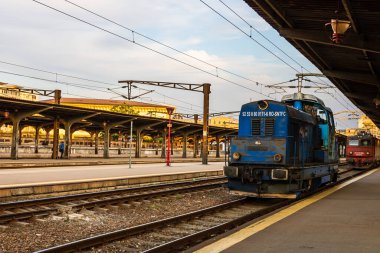 Coronavirus COVID-19 virüsünün neden olduğu değişiklikler ve komplikasyonlar, kalabalık olmayan dünya, boş tren platformu. Bükreş, Romanya, 2020 'deki Kuzey Tren İstasyonu' nda ne bir yolcu ne de bir yolcu var.