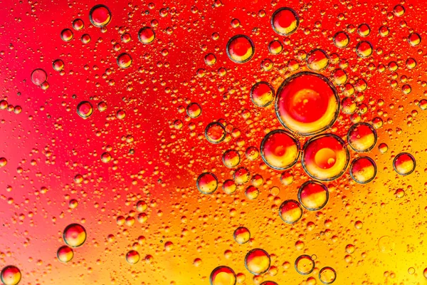 Cenário Colorido Abstrato Com Gotas Óleo Ondas Superfície Água Conceito — Fotografia de Stock