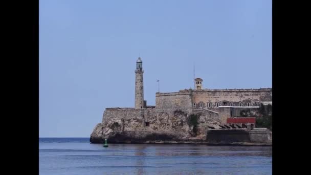 Castle Morro Fortress Lighthouse Symbol Havana Cuba — Stock Video