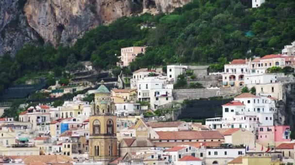 Übersicht Des Dorfes Positano Der Nähe Der Amalfiküste Italien — Stockvideo