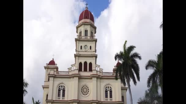 Santiago Cuba Daki Katolik Katedrali Basilica Virgen Caridad — Stok video