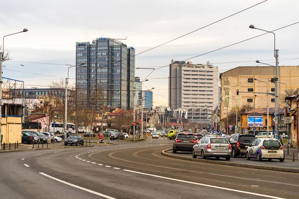 Car Traffic Rush Hour Downtown Area City Car Pollution Traffic — Stock Photo, Image