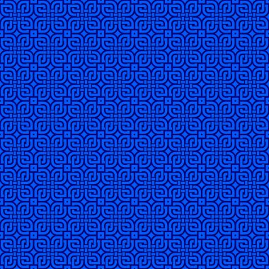 Örülmüş çizgilerin kusursuz deseni mavi kareler şeklinde.