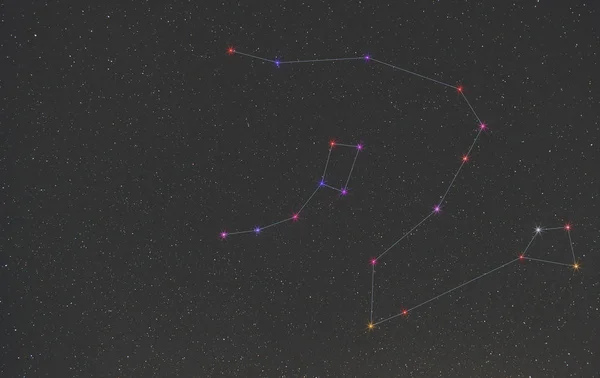 photo of the constellation ursa minor and draco in the infinite space of our space