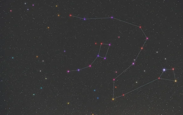 photo of the constellation ursa minor and draco in the infinite space of our space