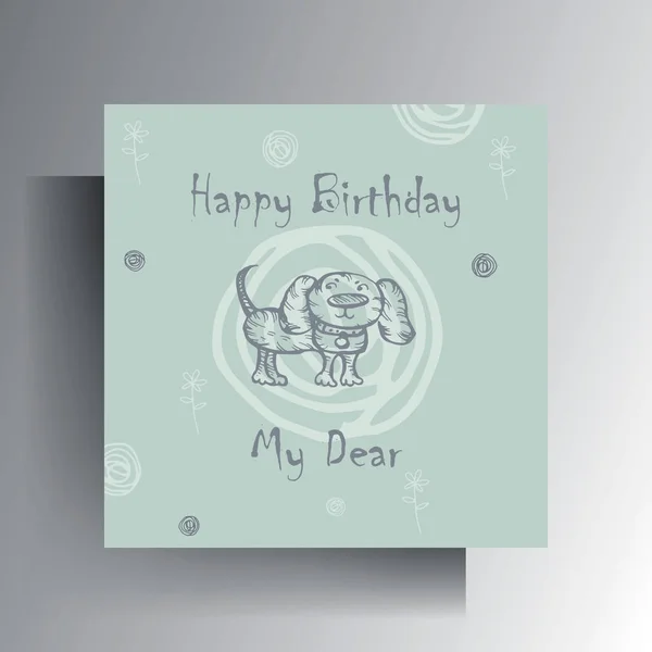 Diseño de tarjeta de felicitación de cumpleaños . — Archivo Imágenes Vectoriales