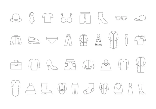 Clothing icon set. — Stock Vector